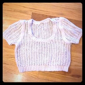 Crop Sweater with Cap Sleaves